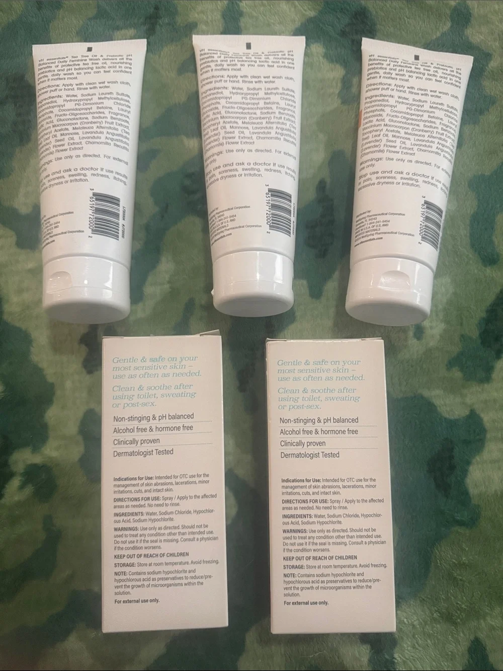 VHEssentials Intimate Skin Wash & Cleansing Spray - Pink, White, Teal